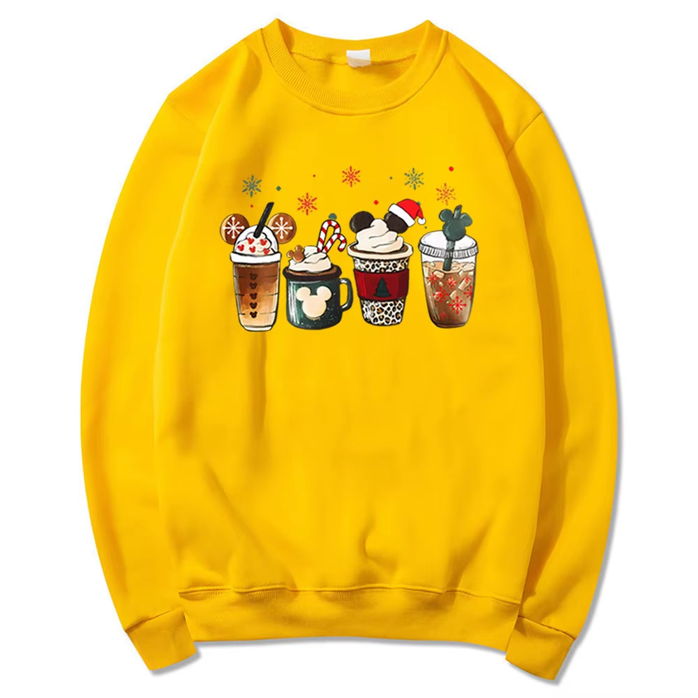 Gingerbread Christmas Coffee Sweatshirt Christmas Coffee Lover Hoodie Magic Kingdom Christmas Sweater Iced Latte Christmas Tops