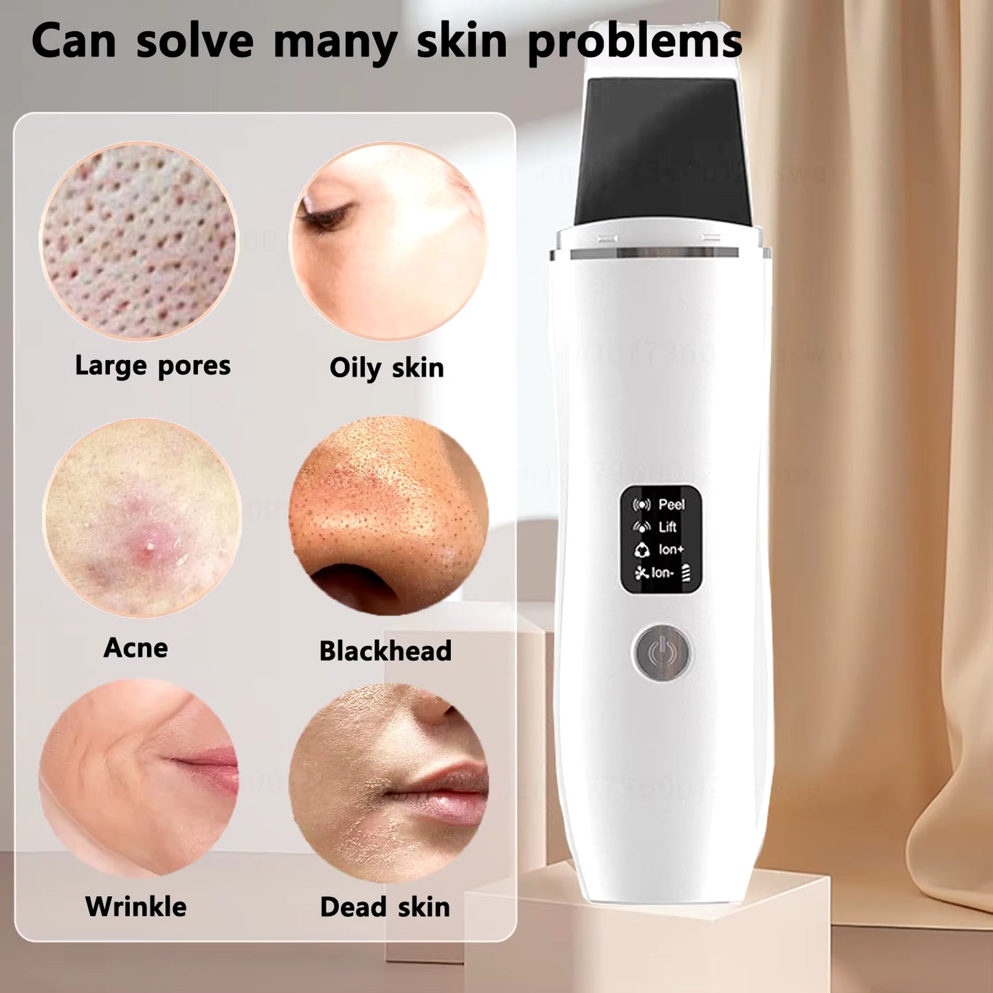 Ultrasonic Skin Scrubber Facial Deep Cleansing Blackhead Remove Ultrasonic Cleansing Cavitation Peeling Shovel Skin Scrubber