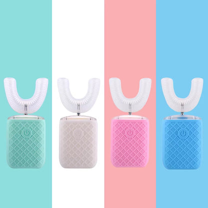 360 Degrees Intelligent Automatic Electric Toothbrush U Type for Adults Child Smart Sonic Tooth Brush USB Charging Teeth Whiten