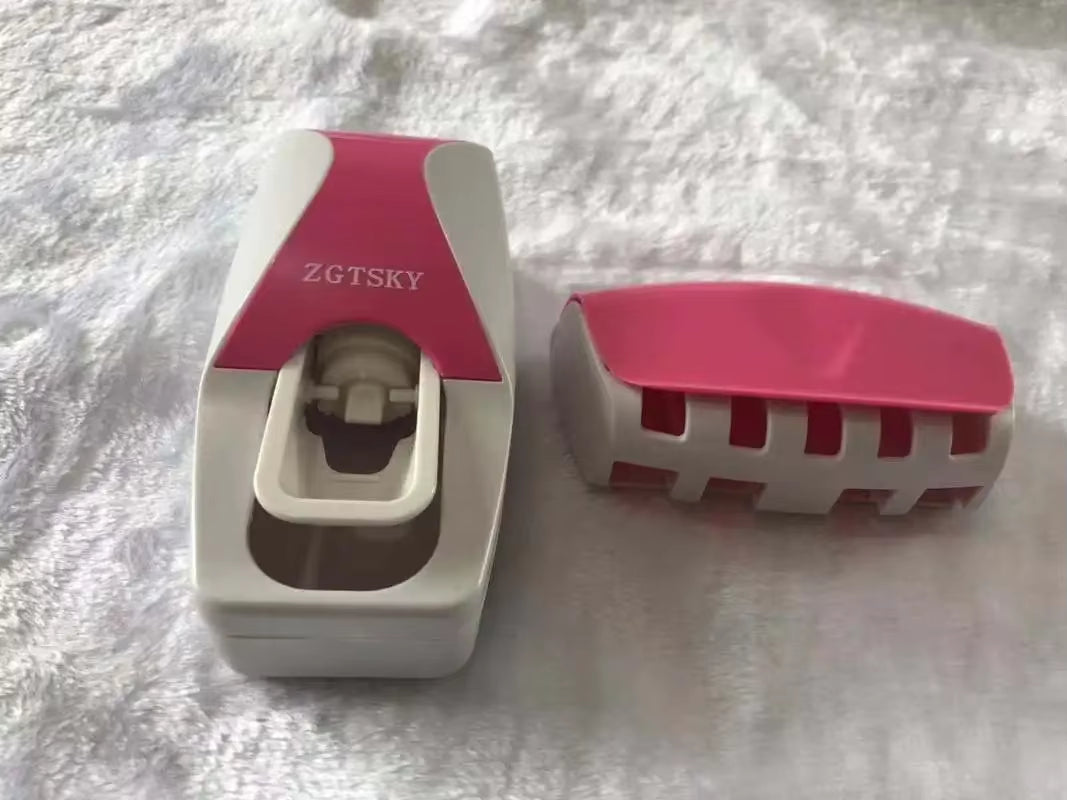 Bathroom Accessories Automatic Toothpaste Dispenser Dust-Proof Toothbrush Holder Wall Mount Stand Toothpaste Squeezers Tooth