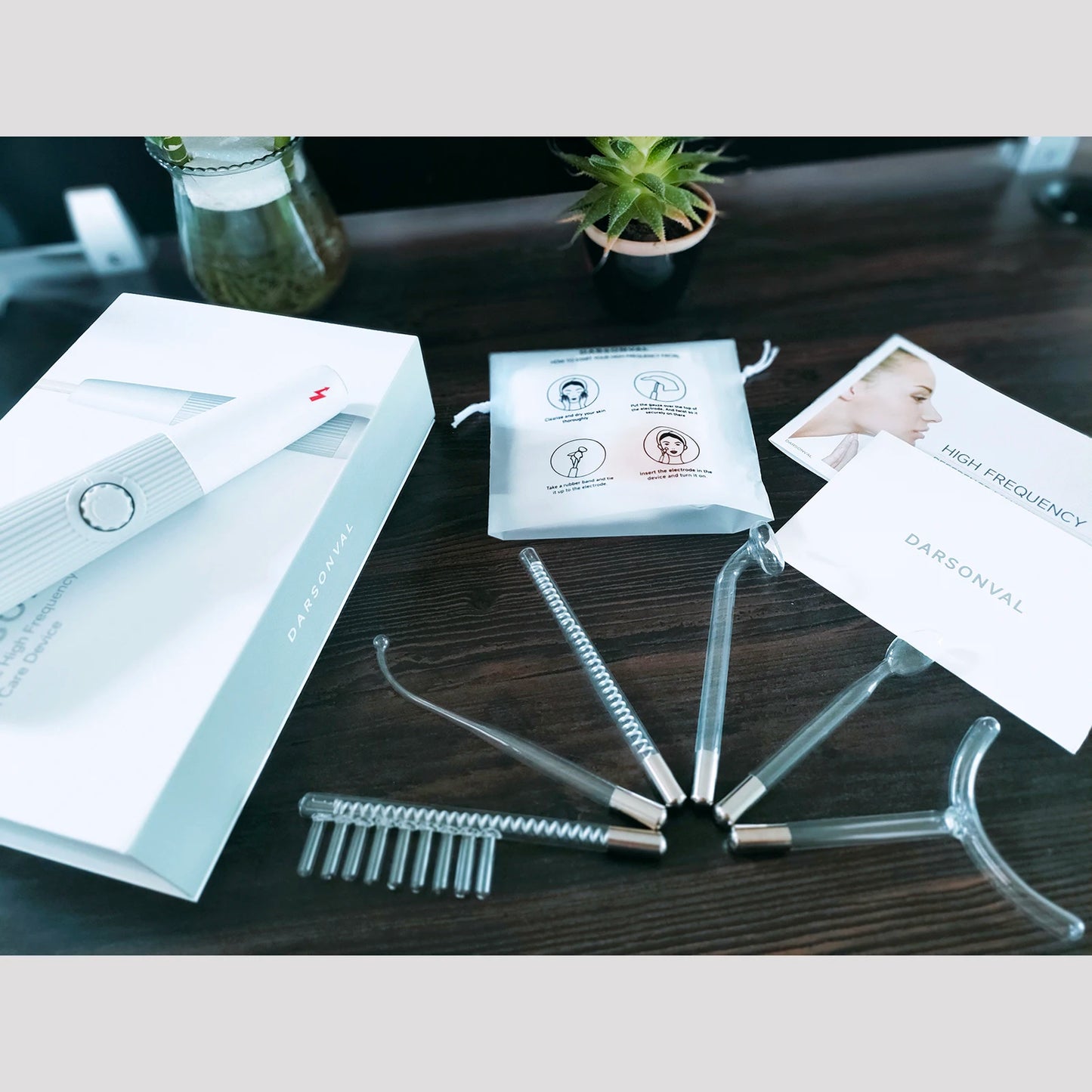 New High Frequency Facial Machine Skin Therapy with 6 Neon & Argon Wands Remove Wrinkles Acne Facial Therapy Wand