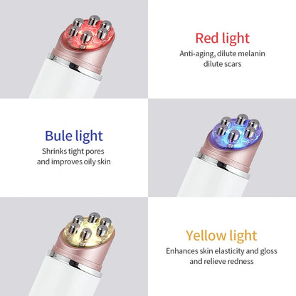 Multifunction LED Photon Therapy High Vibration EMS Heating Massage Face Eye Massager Skin Lifting Anti-Wrinkle SPA Facial Tool