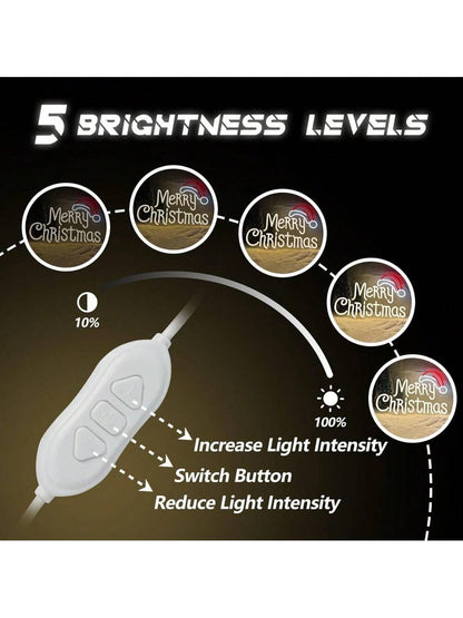 Merry Christmas Neon Signs, Warm White Merry Christmas Neon Light for Christmas Decoration, LED Christmas Lights Sign for Christmas, Bedroom, Home Living Room, Christmas Party, New Year