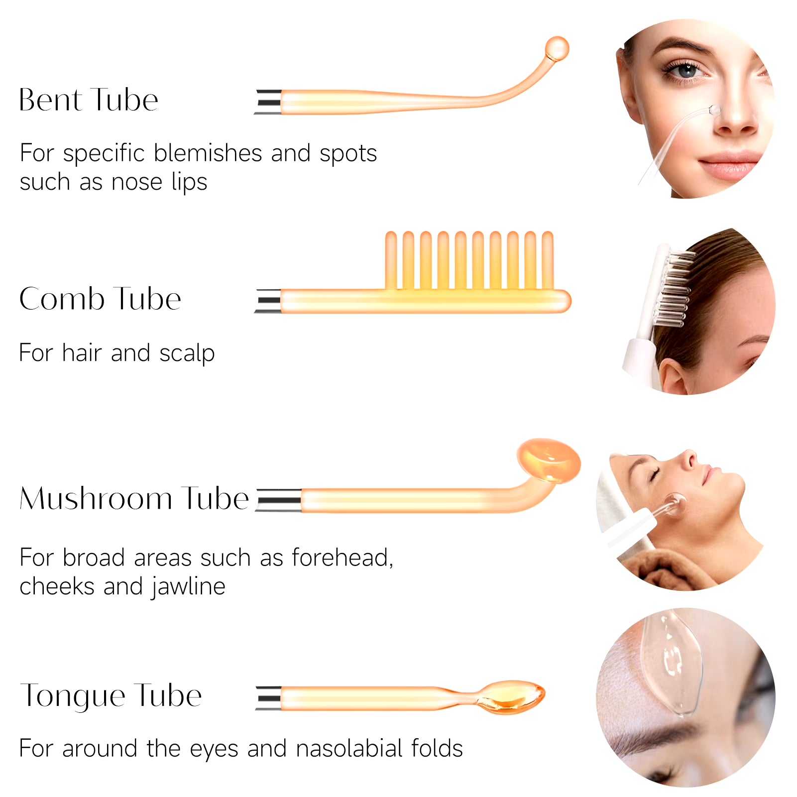 High Frequency Electrode Wand Machine Neon Electrotherapy Glass Tube Acne Spot Wrinkles Remover Beauty Facial Care