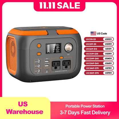 300W Portable Power Station 260Wh/70000Mah Outdoor Solar Generator 110V Outlet Solar Power Banks Camping Power Supply for Laptop